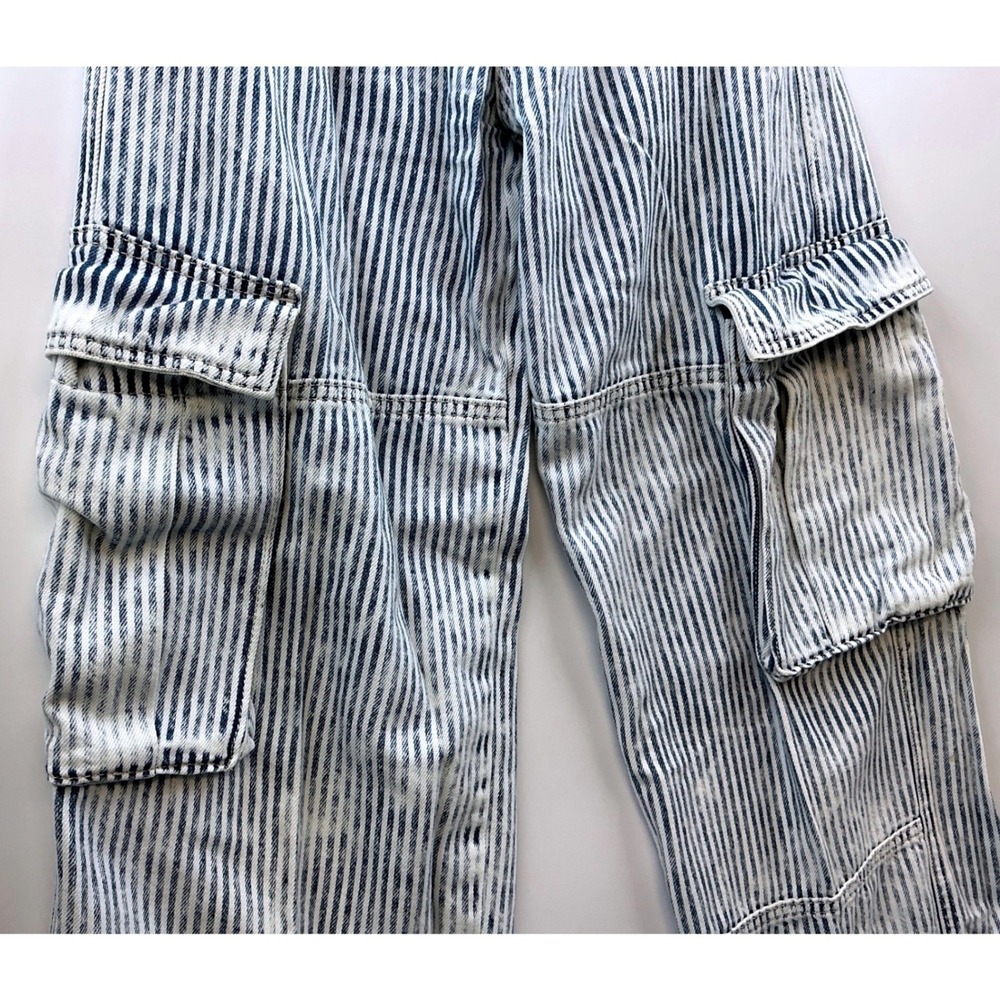 Wild Fable Striped Baggy Cargo Jeans Sz 00 Y2K Skater Utility Streetwear - Picture 10 of 13